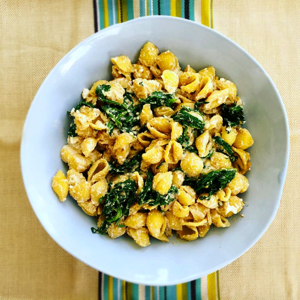 פסטה צדפים עם תרד וריקוטה