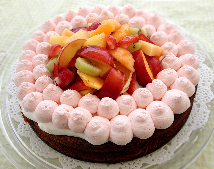 עוגת גבינה עם קרם תות מסקרפונה